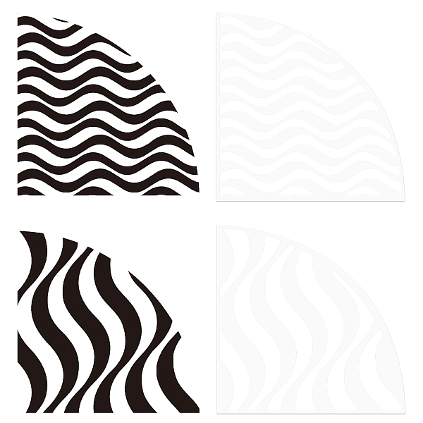 

PandaHall Custom Acrylic Tie-Dye Template, Painting Supplies, Fanshaped, Wave Pattern, 20x20x0.25cm, 2pcs/set Acrylic Others