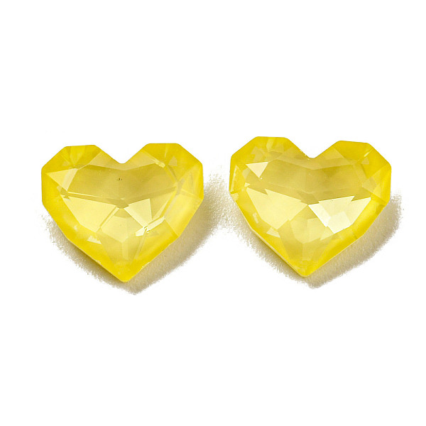 

PandaHall Glass Rhinestone Cabochons, Point Back & Back Plated, Faceted, Heart, Jonquil, 8.5x10x4mm Glass Rhinestone Heart Yellow