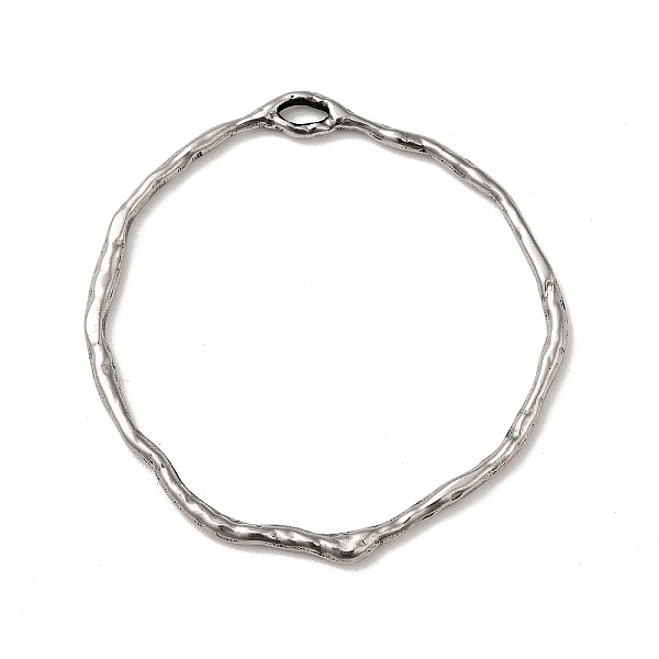 

PandaHall 304 Stainless Steel Pendants, Ring, Antique Silver, 36x35x1.5mm, Hole: 2x3mm 304 Stainless Steel Ring