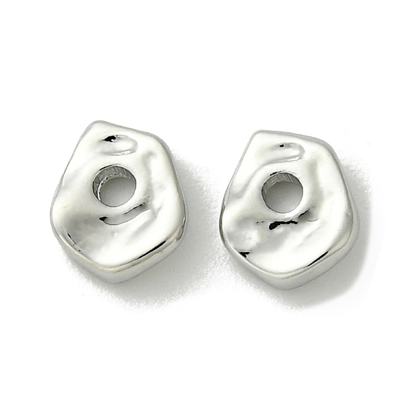 

PandaHall Brass Beads, Nuggets, Platinum, 6x5x2mm, Hole: 1.4mm Brass Nuggets