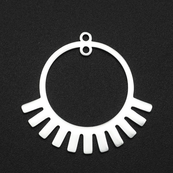 

PandaHall 201 Stainless Steel 2-Loop Link Pendants, Laser Cut, Ring, Stainless Steel Color, 30x32x1mm, Hole: 1.6mm 201 Stainless Steel Ring