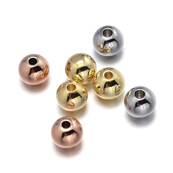 

PandaHall Brass Beads, Lead Free & Nickel Free & Cadmium Free, Solid Round, Mixed Color, 6mm, Hole: 3mm Brass Round