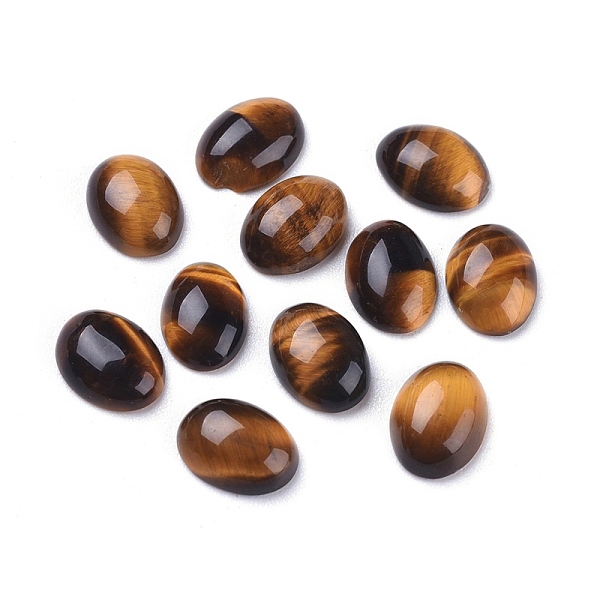

PandaHall Natural Tiger Eye Cabochons, Oval, 8x6x2mm Tiger Eye Oval