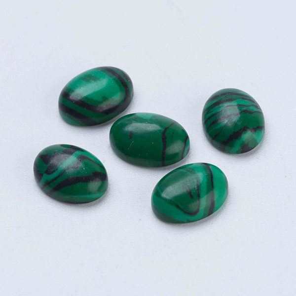 

PandaHall Synthetic Malachite Cabochons, Oval, 7x5x2.5mm Malachite Oval Green