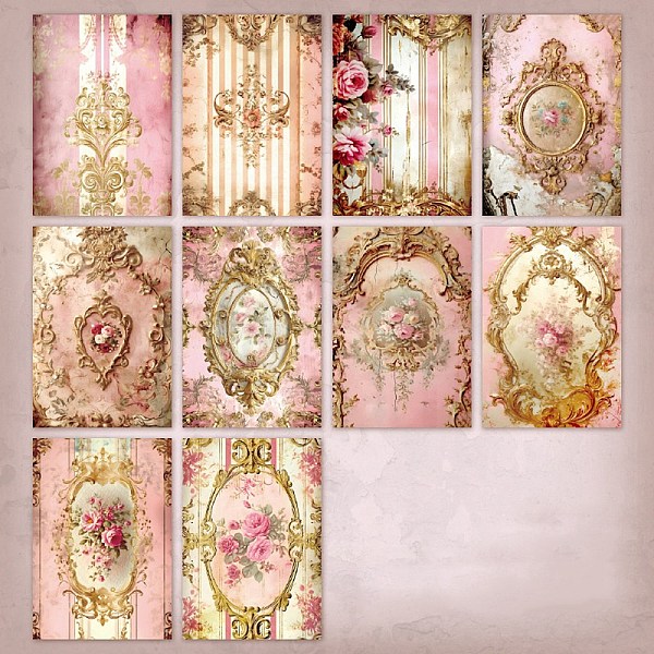 

PandaHall 30 Sheets Vintage Flower Scrapbook Paper Pads, for DIY Album Scrapbook, Greeting Card, Background Paper, Rectangle, Pink, 140x95mm...