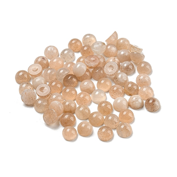 

PandaHall Natural Sunstone Cabochons, Half Round, 4x2~2.5mm Sunstone Half Round
