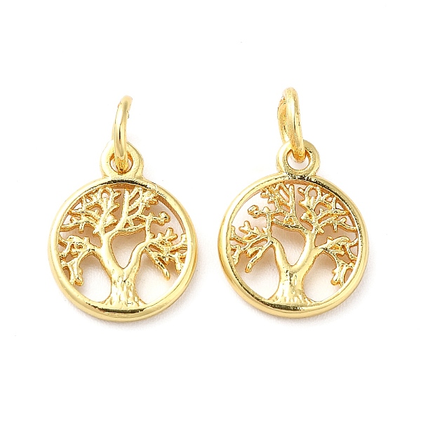 

PandaHall Brass Charms, with Jump Ring, Tree of Life Charm, Golden, 12.5x10x1.5mm, Hole: 3.5mm Brass Tree of Life