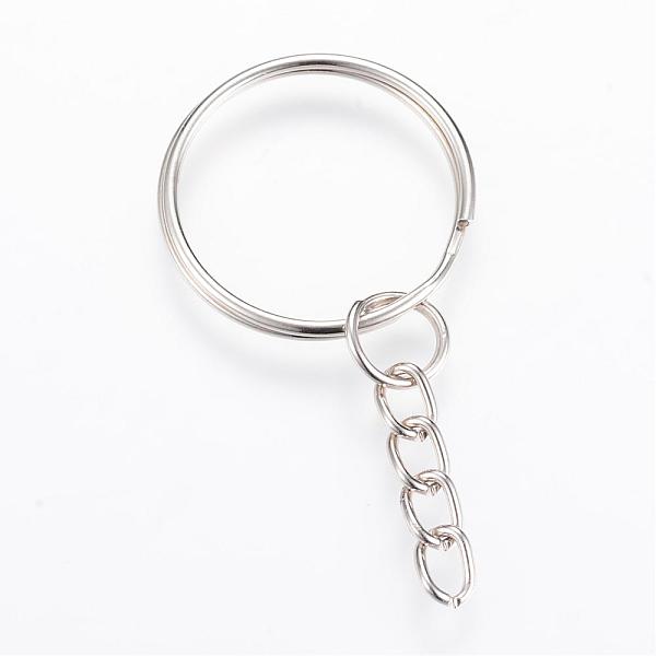 

PandaHall Iron Split Key Rings, Keychain Clasp Findings, Platinum, 46mm Iron Ring