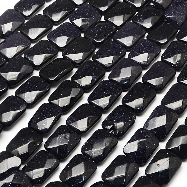 

PandaHall Synthetic Blue Goldstone Beads Strands, Faceted, Rectangle, 16x12~13x5~6mm, Hole: 1mm, about 13pcs/strand, 8.26 inch Blue...