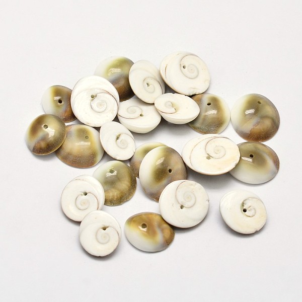 

PandaHall Natural Shiva Eye Shell Beads, Dark Khaki, 11~15x4~5mm, Hole: 1mm, about 480pcs/500g Shiva Eye Shell Others Yellow