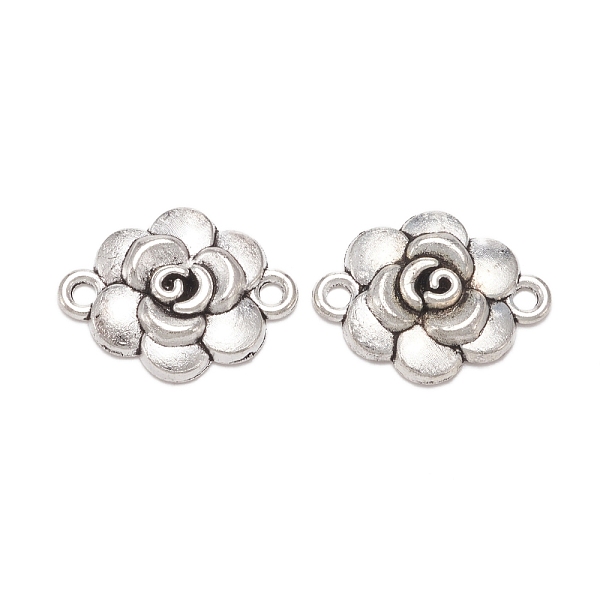 

PandaHall Tibetan Style Zinc Alloy Connector Charms, Flower, Antique Silver, 14x19x3.5mm, Hole: 1.8mm Alloy Flower