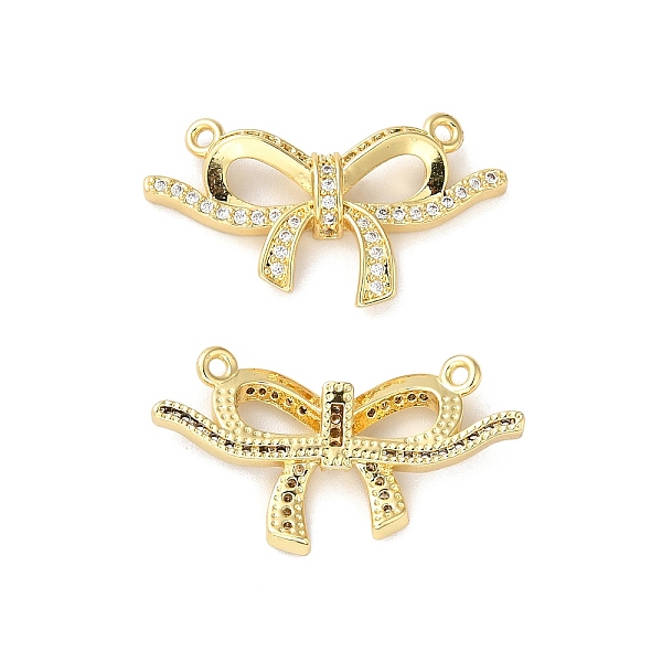 

PandaHall Rack Plating Brass Micro Pave Clear Cubic Zirconia 2-Loop Pendants, Long-Lasting Plated, Lead Free & Cadmium Free, Bowknot Charm...