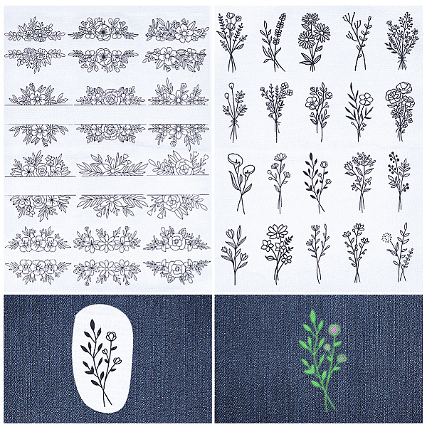 

PandaHall Bohemia Style Water Soluble Fabric, Wash Away Embroidery Stabilizer, Flower, 300x212x0.1mm, 2 sheets/bag Paper Flower Black