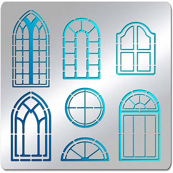 Benecreat 6x6-Zoll-Fenstermuster-Edelstahlschablonen