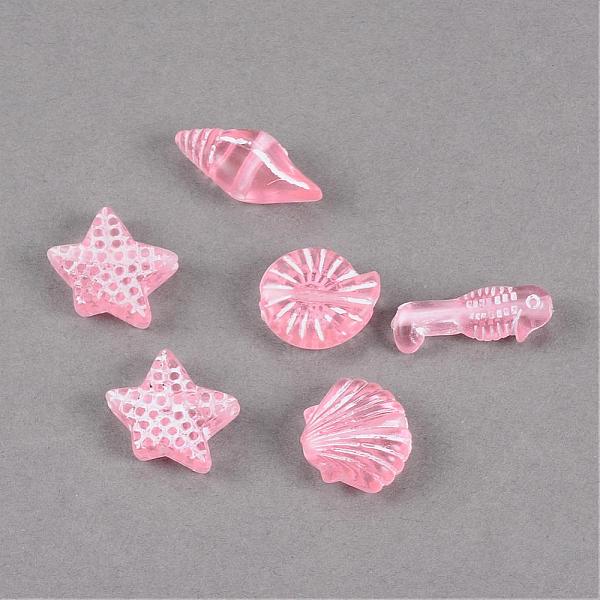 

PandaHall Craft Style Transparent Acrylic Charms, Mixed Shapes, Pink, 11~16.5x6~13x4~5.5mm, Hole: 1mm, about 1260pcs/500g Acrylic Mixed...