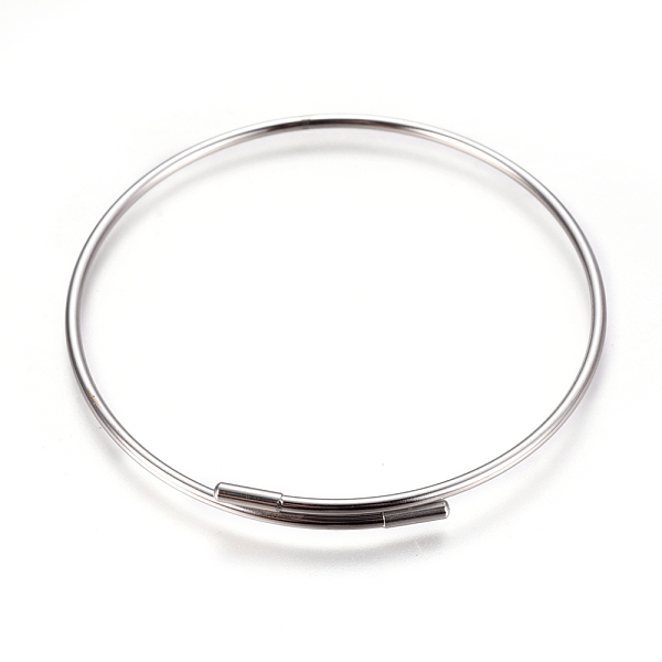 

PandaHall Adjustable 304 Stainless Steel Bangles Making, Stainless Steel Color, 2-3/8 inch(6.2cm), 2mm Stainless Steel