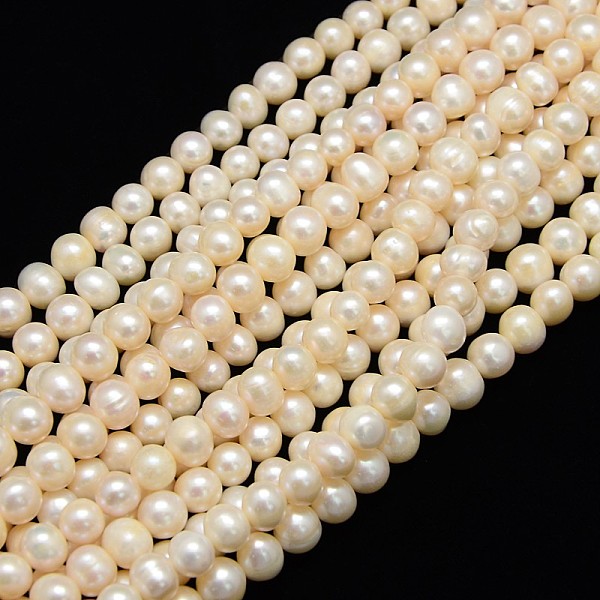 

PandaHall Natural Cultured Freshwater Pearl Beads Strands, Potato, Creamy White, 8~9mm, Hole: 0.8mm, about 40pcs/strand, 13.77 inch~14.17...
