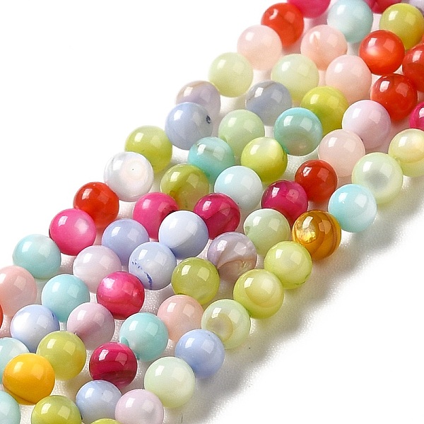 

PandaHall Dyed Natural Freshwater Shell Beads Strands, Round, Colorful, 3mm, Hole: 0.5mm, about 129pcs/strand, 15~15.16 inch(38.1~38.5cm)...