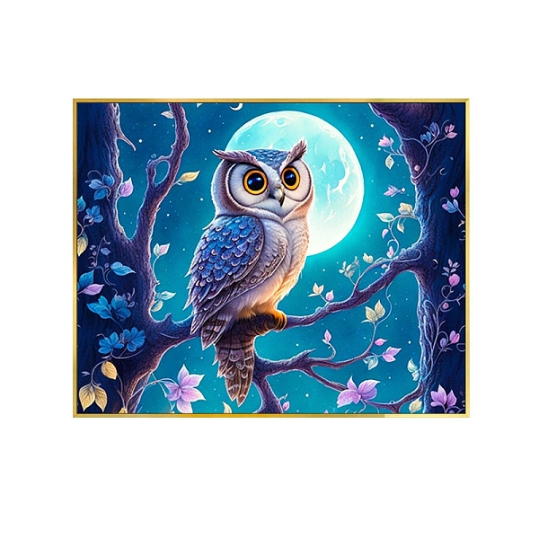 

PandaHall DIY Diamond Painting Kits, with Resin Rhinestones, Diamond Sticky Pen, Tray Plate and Glue Clay, Owl, 400x300mm Resin Owl