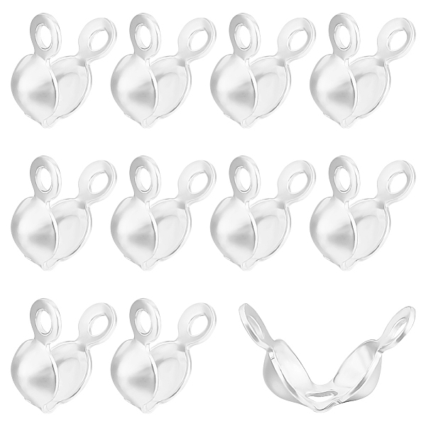 

PandaHall Beebeecraft 20Pcs 925 Sterling Silver Bead Tips, Calotte Ends, Clamshell Knot Covers, Silver, 8x4mm, Hole: 1mm, Inner Diameter...