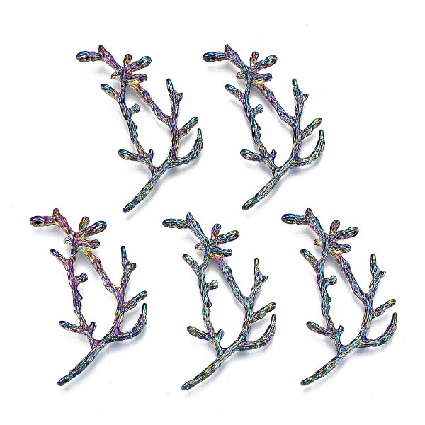 

PandaHall Alloy Chandelier Component Links, Cadmium Free & Lead Free, Branch, Rainbow Color, 50x25x4mm, Hole: 1.8mm Alloy Others