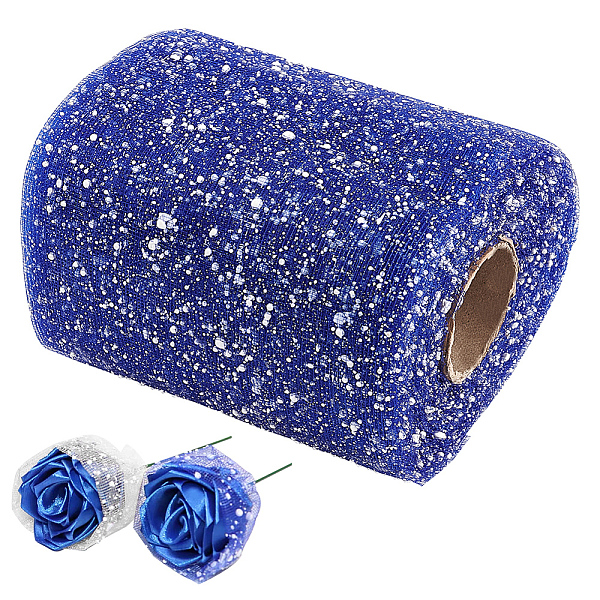 

PandaHall Deco Mesh Ribbons, Tulle Fabric, Tulle Roll Spool Fabric For Skirt Making, Blue, 15cm, about 20 yards/roll Nylon Blue