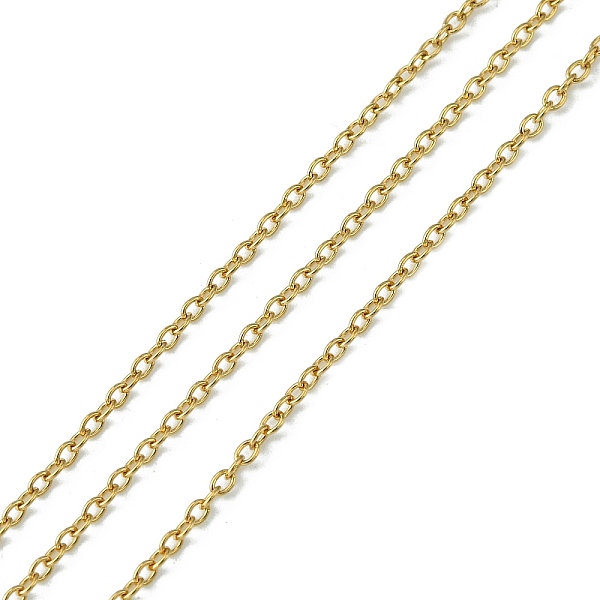 

PandaHall 304 Stainless Steel Cable Chains, Soldered, with Spool, Oval, Golden, 2x1.5x0.4mm, about 164.04 Feet(50m)/roll 304 Stainless Steel