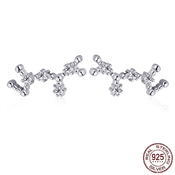 

PandaHall Cubic Zirconia Constellation Stud Earrings, Real Platinum Plated Rhodium Plated 925 Sterling Silver Earrings, Sagittarius...
