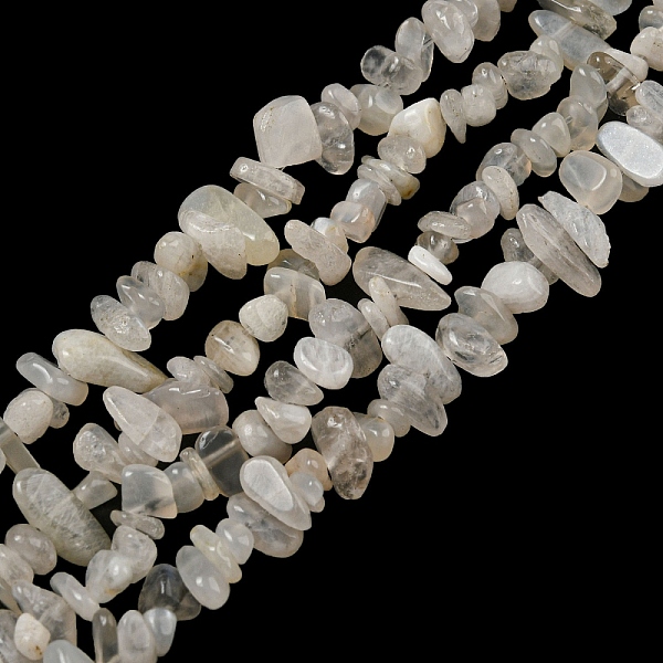 

PandaHall Natural Moonstone Beads Strands, Chip, 1.5~5x3~13x2~8mm, Hole: 0.6mm, 30.94~31.97''(78.6~81.2cm) Moonstone Chip