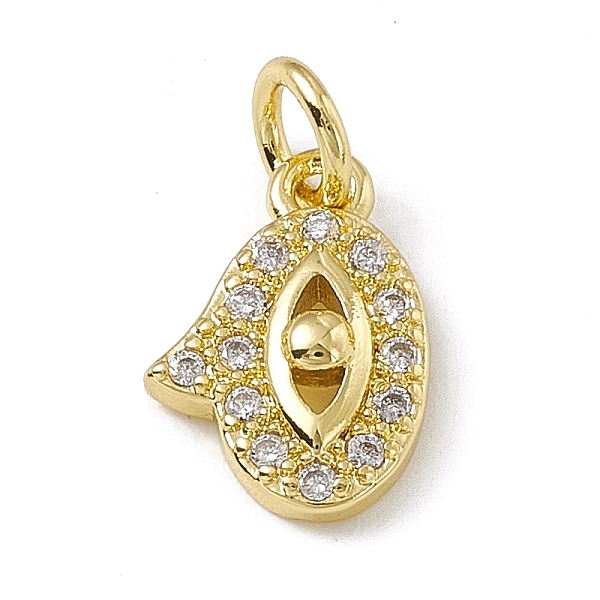 

PandaHall Brass Micro Pave Clear Cubic Zirconia Charms, with Open Jump Rings, Hand with Eye, Real 18K Gold Plated, 11.2x7.7x2.5mm, Jump Ring...