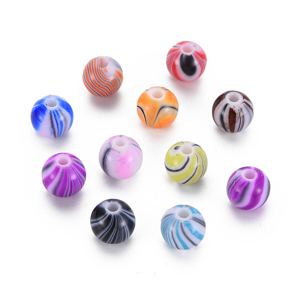 

PandaHall Opaque Acrylic Beads, Round, Mixed Color, 8mm, Hole: 1.6mm, about 1800pcs/500g Acrylic Round Multicolor