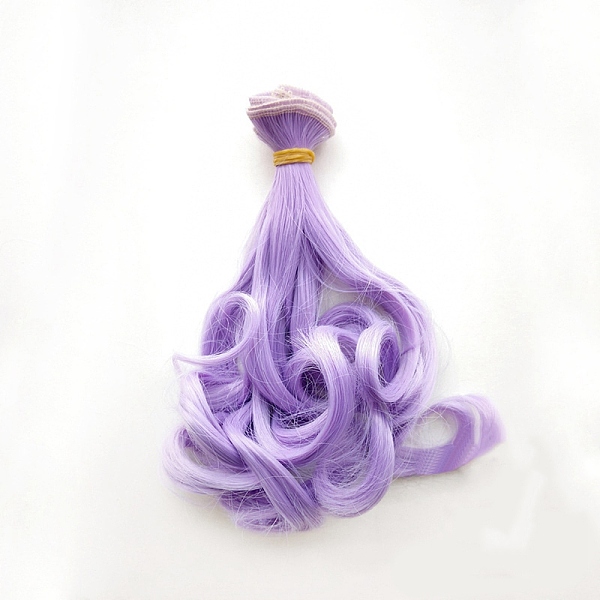 PandaHall High Temperature Fiber Long Pear Perm Hairstyle Doll Wig Hair, for DIY Girl BJD Makings Accessories, Lilac, 5.91~39.37 inch...