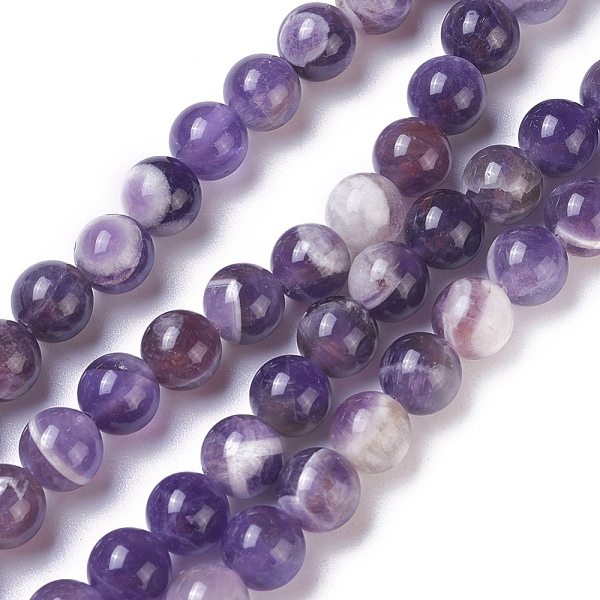 

PandaHall Natural Chevron Amethyst Beads Strands, Round, 6mm, Hole: 1.2mm, about 68pcs/strand, 15.35 inch(39cm) Amethyst Round