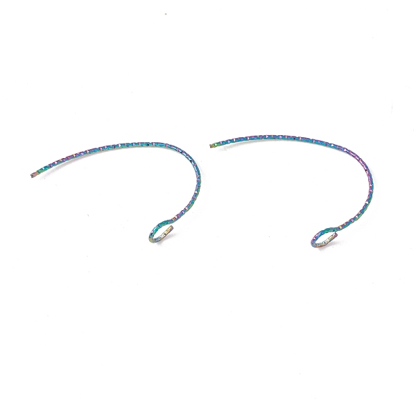 

PandaHall Rainbow Color Ion Plating(IP) 316 Surgical Stainless Steel Earring Hooks, with Vertical Loop, 15x23mm, Hole: 3x2.5mm, 22 Gauge...