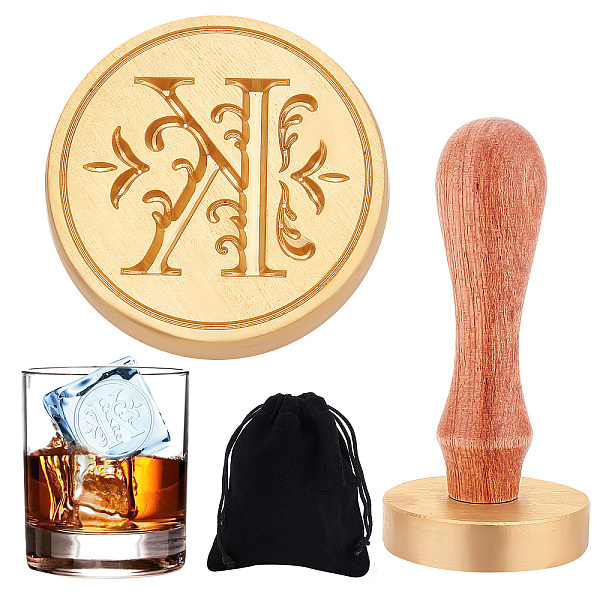 

PandaHall CRASPIRE Ice Mould Initial K Ice Cube Stamp Vintage Ice Branding Stamp with Removable Brass Head & Wood Handle Ice Stamp for Ice...