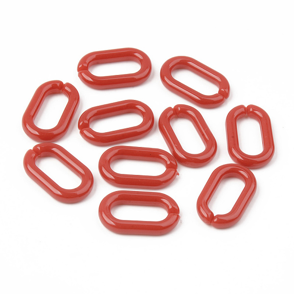 

PandaHall Opaque Acrylic Linking Rings, Quick Link Connectors, For Jewelry Cable Chains Making, Oval, Red, 27x16x4mm, Inner Diameter: 19x8mm...