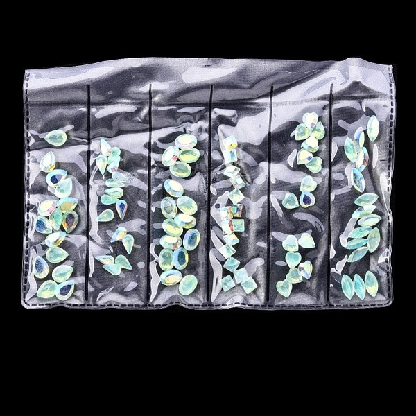 

PandaHall Transparent Resin Rhinestone Cabochons, Nail Art Decoration Accessories, AB Color Plated, Faceted, teardrop, & Oval & Square &..., Green