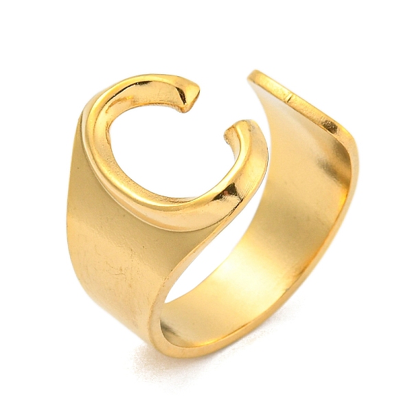 

PandaHall Vacuum Plating 201 Stainless Steel Cuff Rings, Letter C, Inner Diameter: 18mm 201 Stainless Steel Letter C