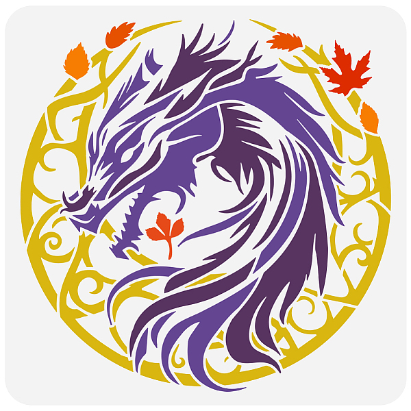 

PandaHall FINGERINSPIRE Dragon Moon Tree Vine Painting Stencil 11.8x11.8inch Dragon Drawing Template Reusable Dreamlike Theme Spraying...