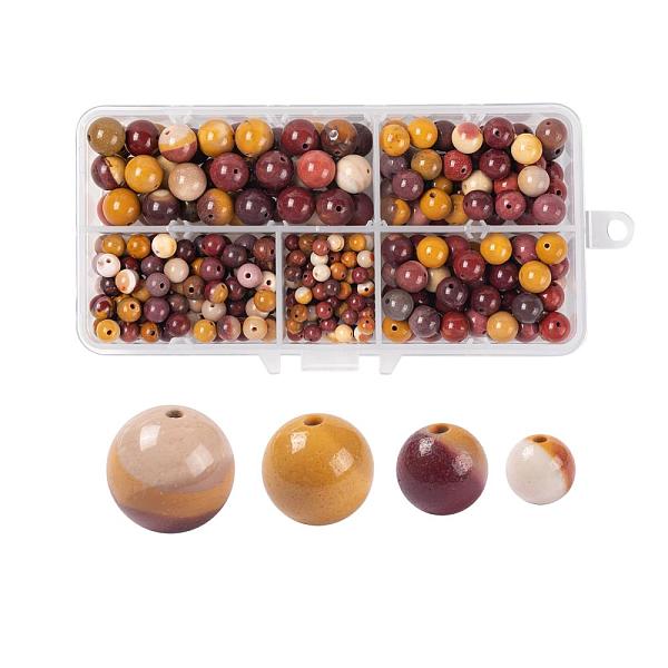 340pcs 4 Tailles De Perles De Mookaite Naturelles