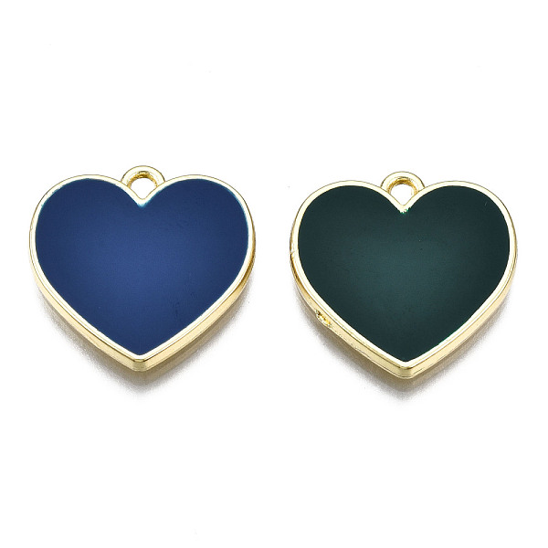 

PandaHall Spray Painted Alloy Pendants, Cadmium Free & Nickel Free & Lead Free, Light Gold, Heart, Mixed Color, 19x19x2.5mm, Hole: 1.6mm..., Multicolor