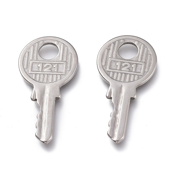 

PandaHall 304 Stainless Steel Pendants, Key, Stainless Steel Color, 31x15.5x1.5mm, Hole: 5mm 304 Stainless Steel Key