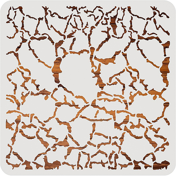 

PandaHall BENECREAT Crackle Drawing Stencils, 30x30cm Irregular Crack Texture Painting Templates for Scrapbooking Card Making, Wall Floor..., White