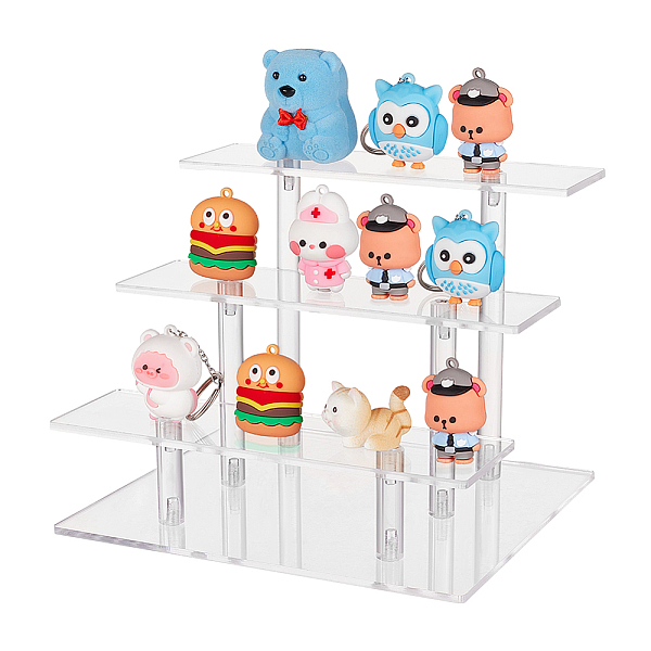

PandaHall 3-Tier Transparent Acrylic Minifigure Display Risers, Model Organizer Holder for Toys, Action Figures, Collectibles, Clear, Finish...