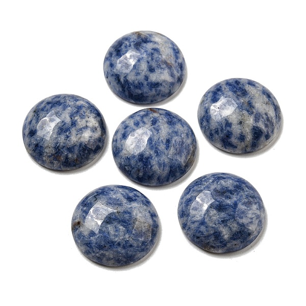 

PandaHall Natural Blue Spot Jasper Cabochons, Flat Round, 20~21.5x6~8mm Blue Spot Jasper Flat Round
