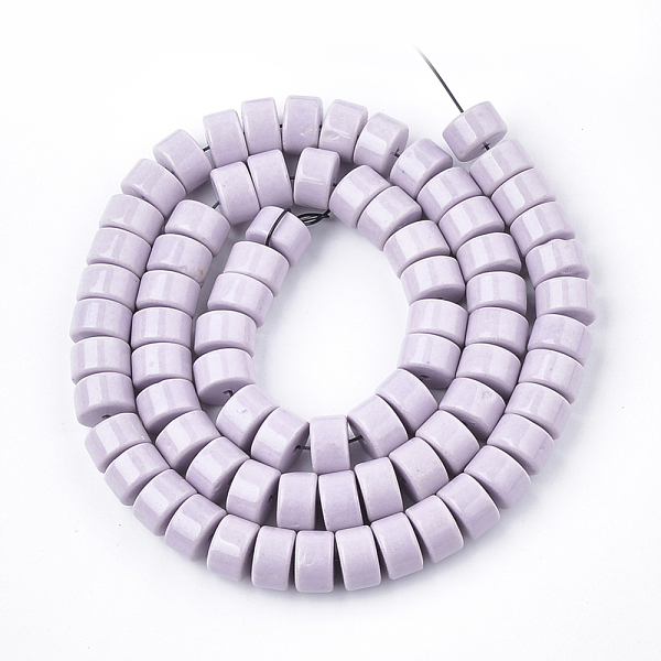 

PandaHall Natural Agate Beads Strands, Dyed, Column, Lilac, 8.5x5mm, Hole: 1mm, 76pcs/strand, 15.7 inch Natural Agate Column Purple