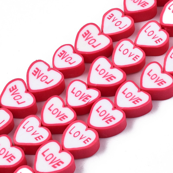 

PandaHall Handmade Polymer Clay Beads Strands, Heart with Love, Red, 9~11x8.5~11x3.5~5mm, Hole: 1.5mm, about 40pcs/strand, 14.17 inch~14.37...