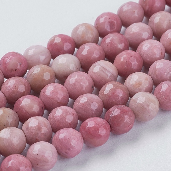 

PandaHall Natural Rhodochrosite Beads Strands, Dyed, Faceted, Round, Pink, 8mm, Hole: 1mm, about 46pcs/strand, 15.75 inch Rhodochrosite...
