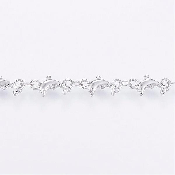 

PandaHall Handmade 304 Stainless Steel Bar Link Chains, Soldered, with Spool, Dolphin, Stainless Steel Color, 12x6x2mm, about 32.8 Feet...