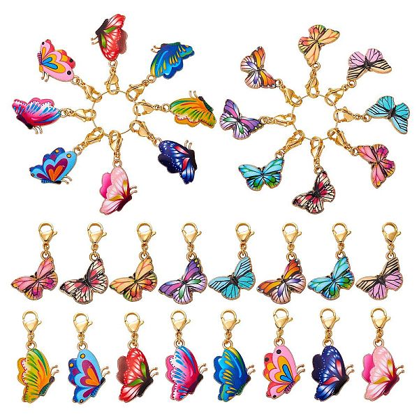 

PandaHall Alloy Enamel Pendant Decoration, 304 Stainless Steel Lobster Clasp Charms, for Keychain, Purse, Backpack Ornament, Butterfly...